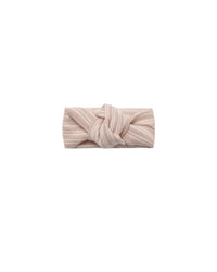 Dusty Rose Stripe Ribbed Knotted Headband