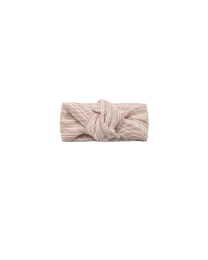 Dusty Rose Stripe Ribbed Knotted Headband