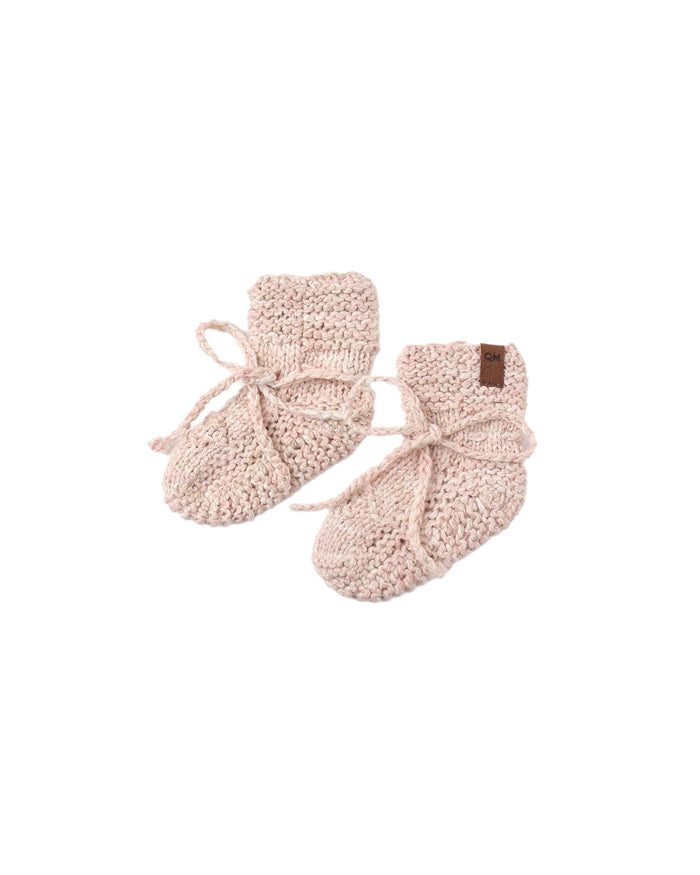 Dusty Rose Speckle Knit Booties