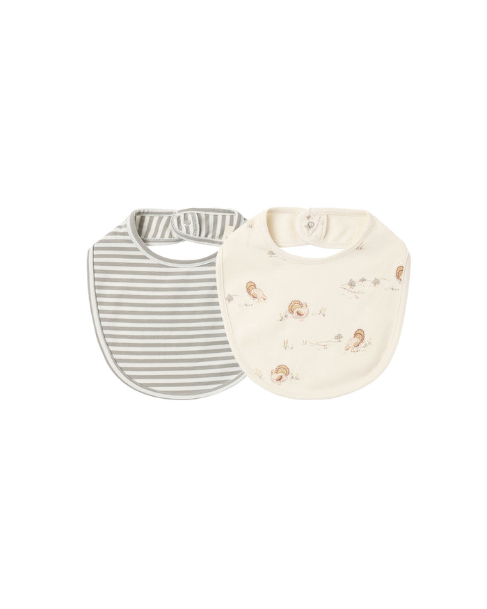 Laurel Stripe + Turkey Jersey Bib Set