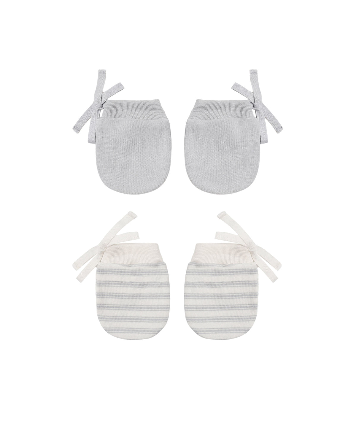 Cloud Stripe + Cloud No Scratch Mittens Set