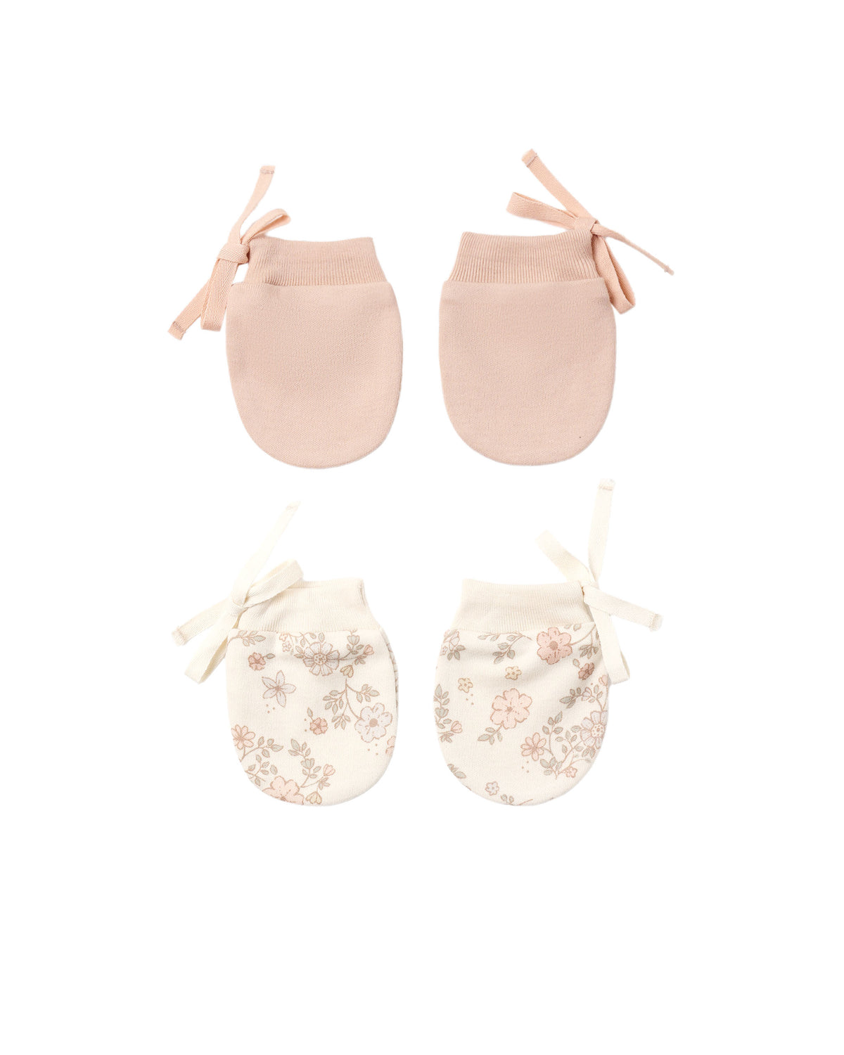 Floral Vine + Dusty Rose No Scratch Mittens Set