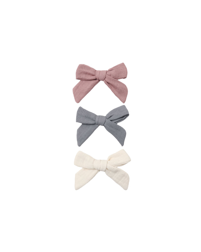 Mulberry + Slate + Natural Bow Set