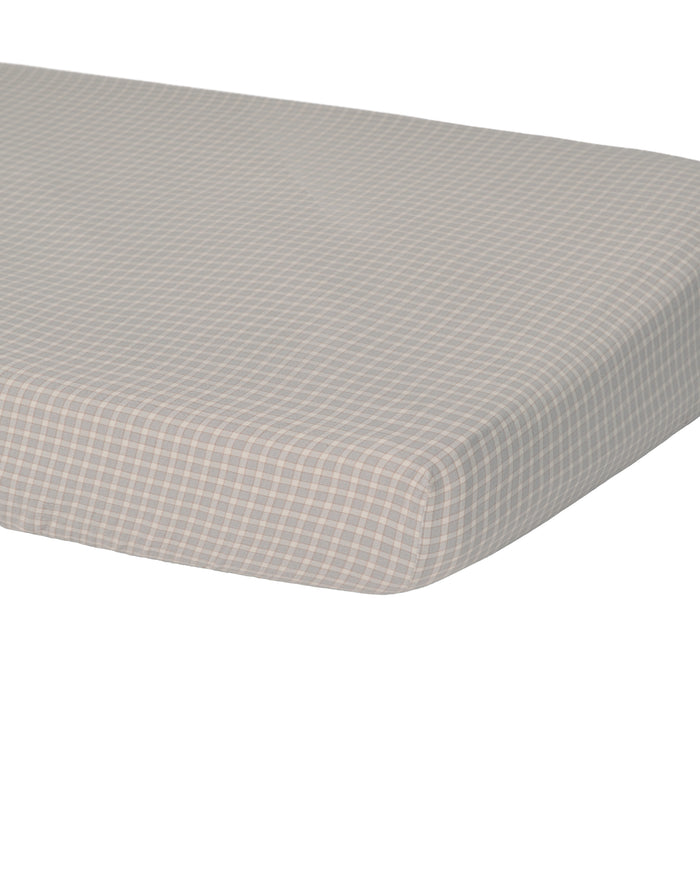 Blue Gingham Woven Crib Sheet
