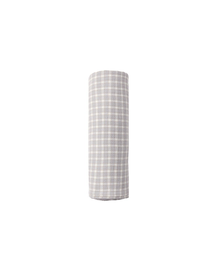 Blue Gingham Woven Swaddle