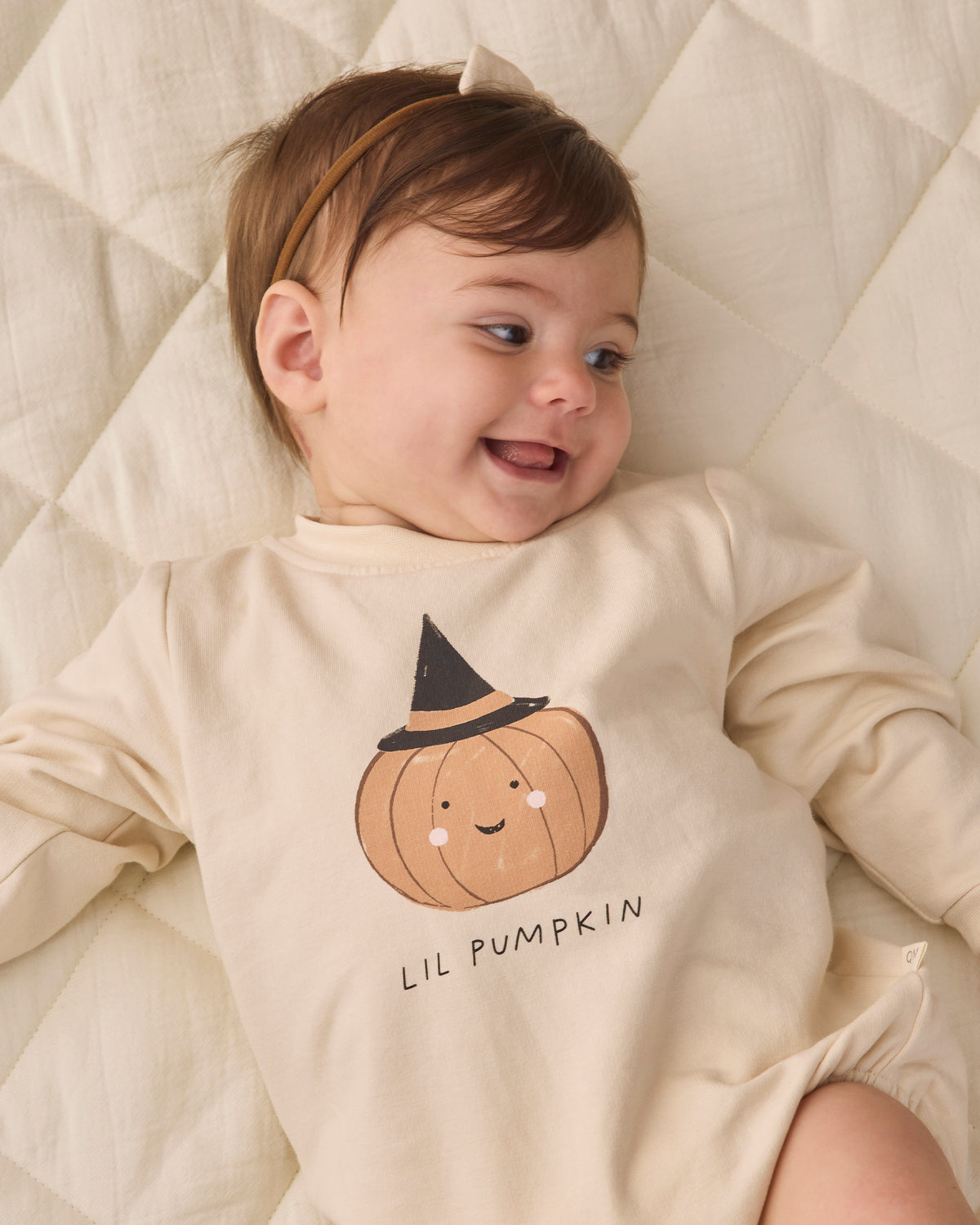 Lil Pumpkin Crewneck Bubble Romper