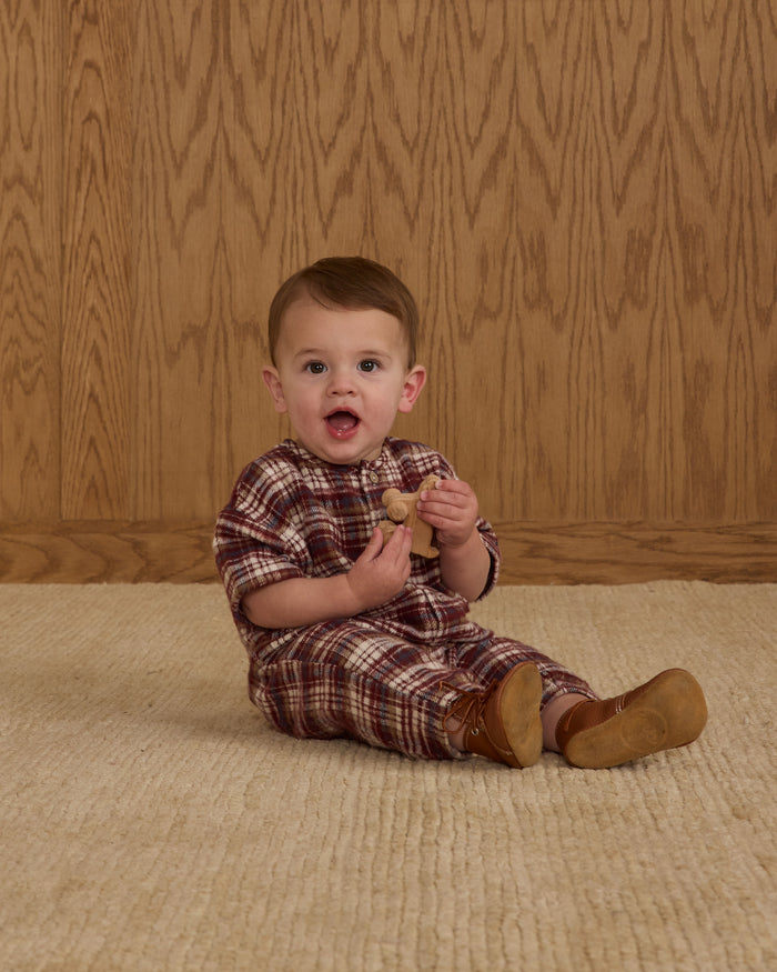 Burgundy Plaid Hayes Jumpsuit