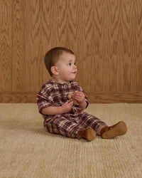 Burgundy Plaid Hayes Jumpsuit