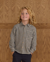 Navy Check Collared Shirt