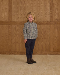 Navy Check Collared Shirt