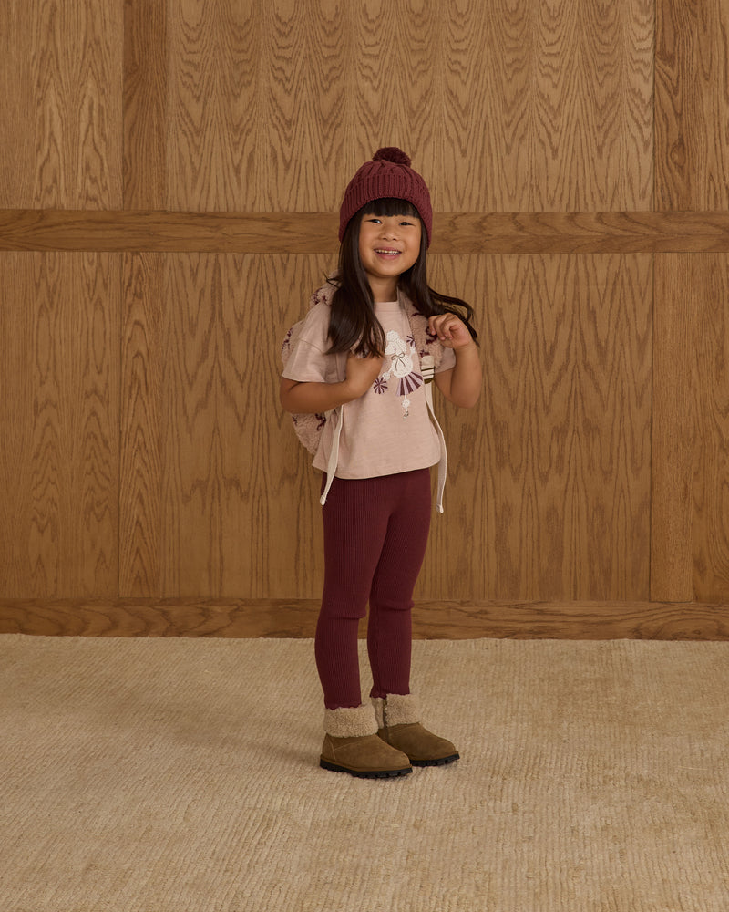 Burgundy Knit Legging