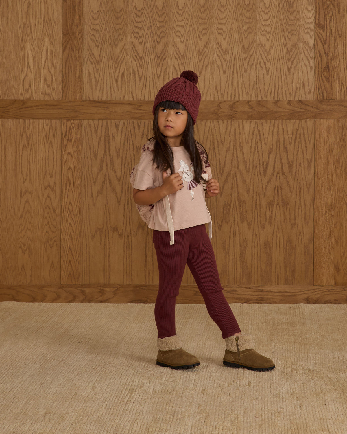 Burgundy Knit Legging