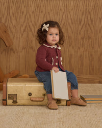 Burgundy Collared Cardigan