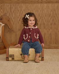 Burgundy Collared Cardigan