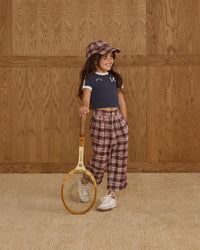 Burgundy Plaid Brooklyn Trouser