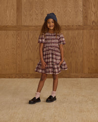 Burgundy Plaid India Dress