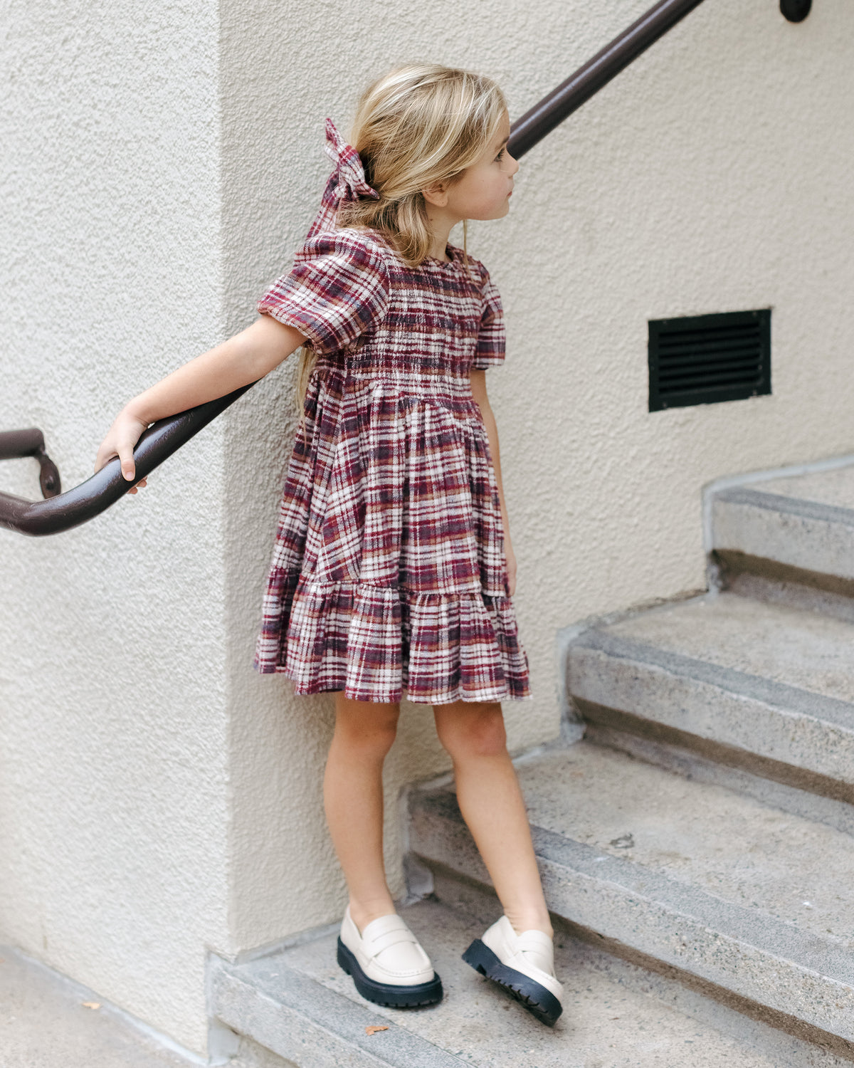 Burgundy Plaid India Dress