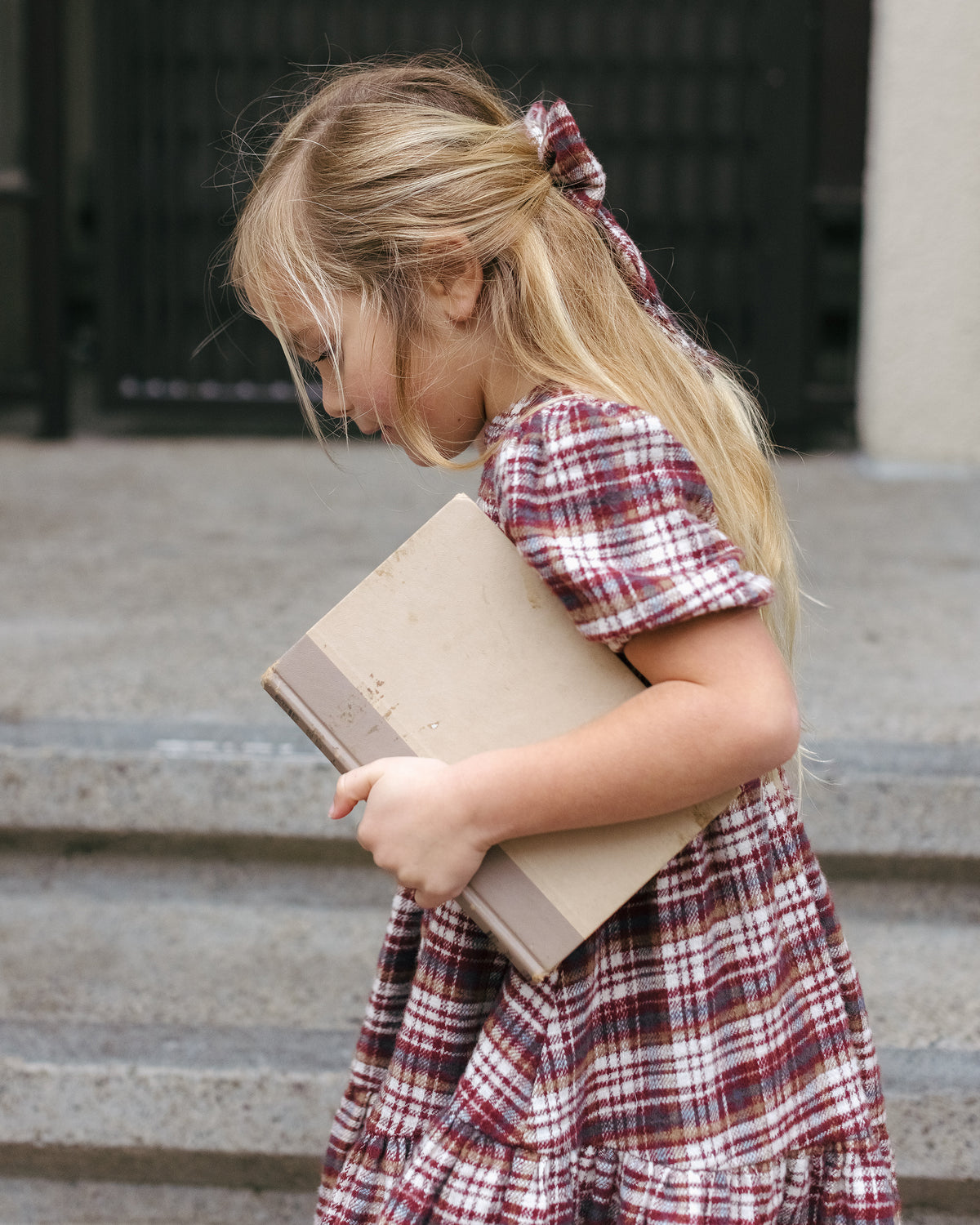 Burgundy Plaid India Dress