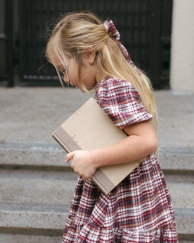 Burgundy Plaid India Dress