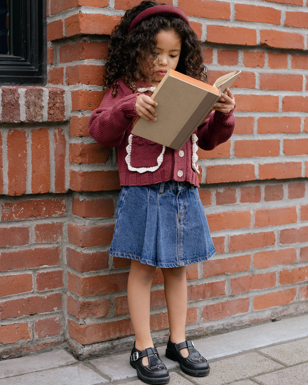 Burgundy Collared Cardigan