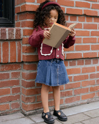 Burgundy Collared Cardigan