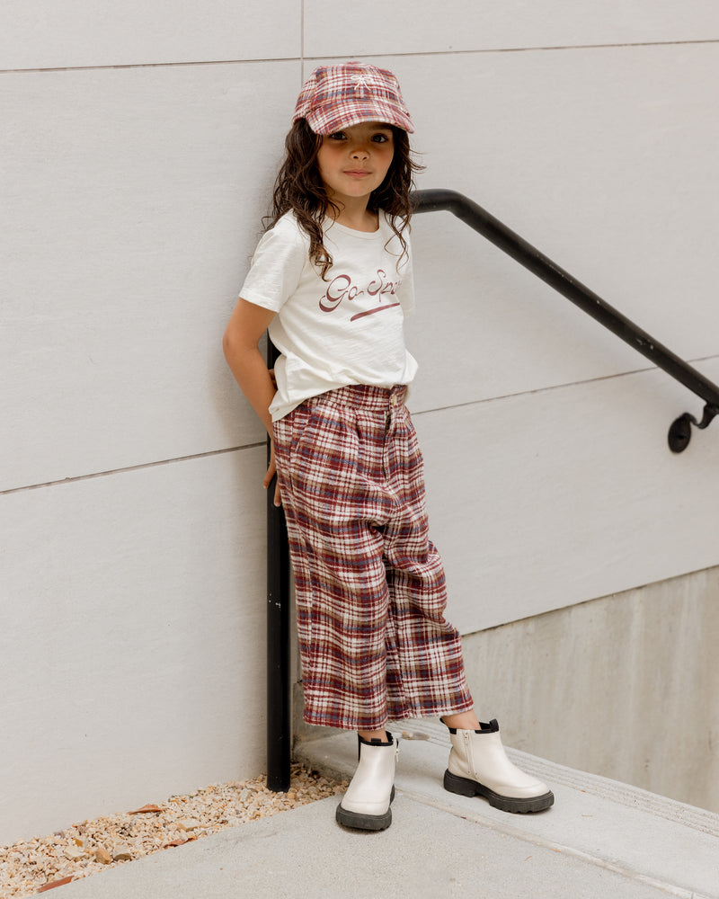 Burgundy Plaid Brooklyn Trouser