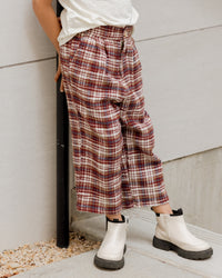 Burgundy Plaid Brooklyn Trouser
