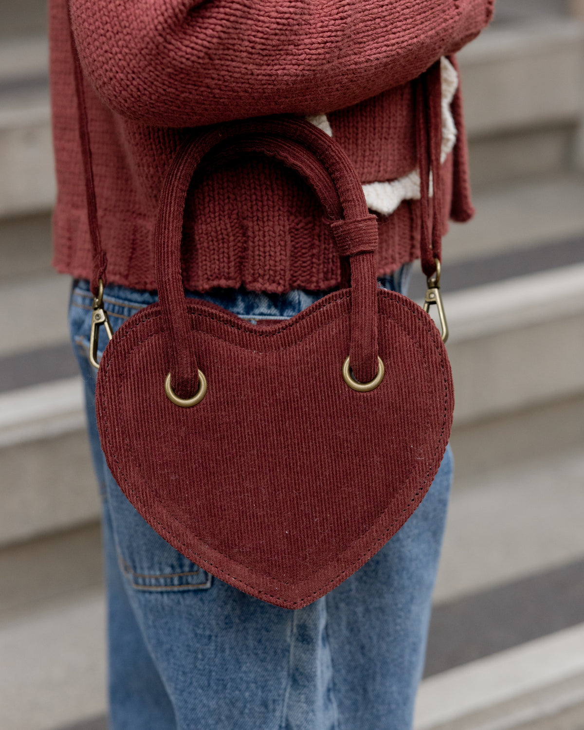 Burgundy Heart Purse