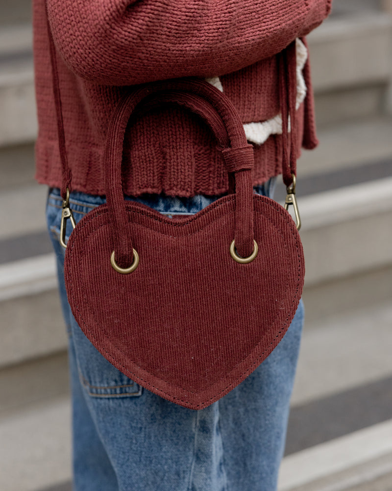 Burgundy Heart Purse