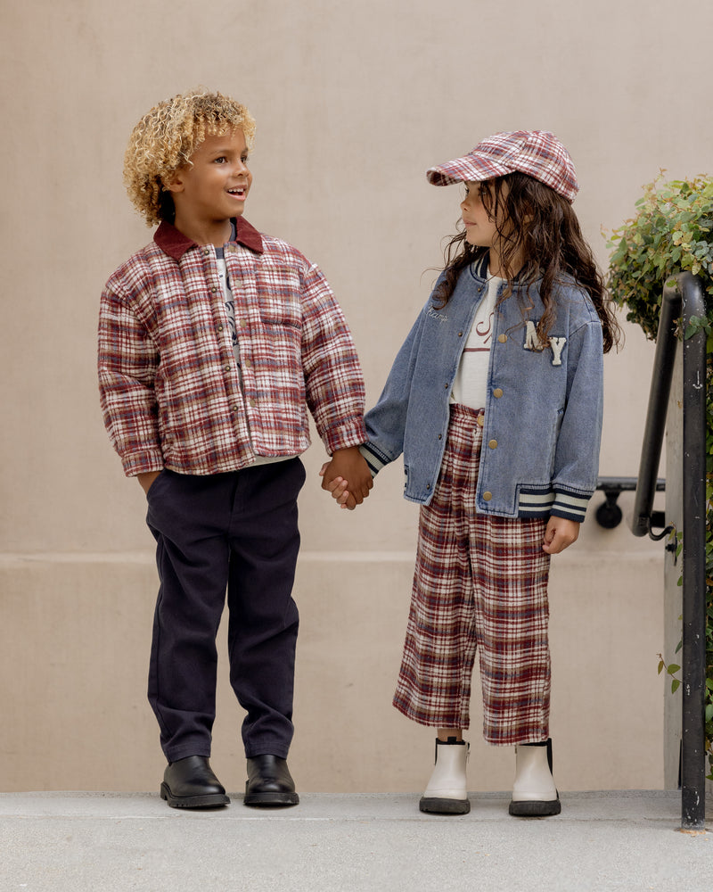 Burgundy Plaid Brooklyn Trouser