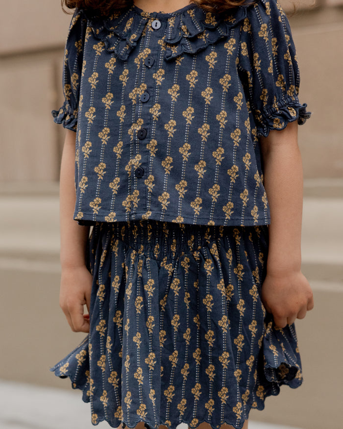 Vintage Bloom Smocked Mini Skirt