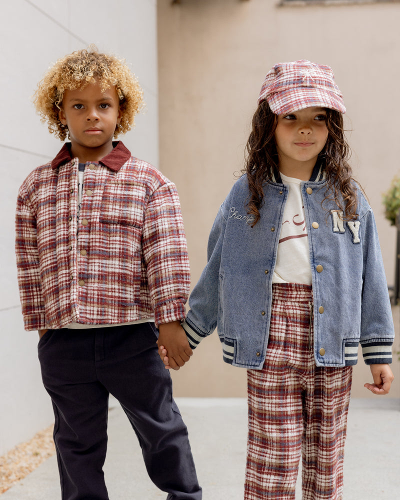 Burgundy Plaid Brooklyn Trouser