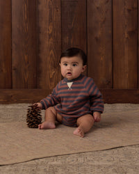 Mulberry Stripe Crew Neck Romper
