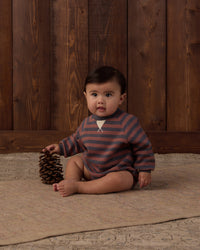 Mulberry Stripe Crew Neck Romper