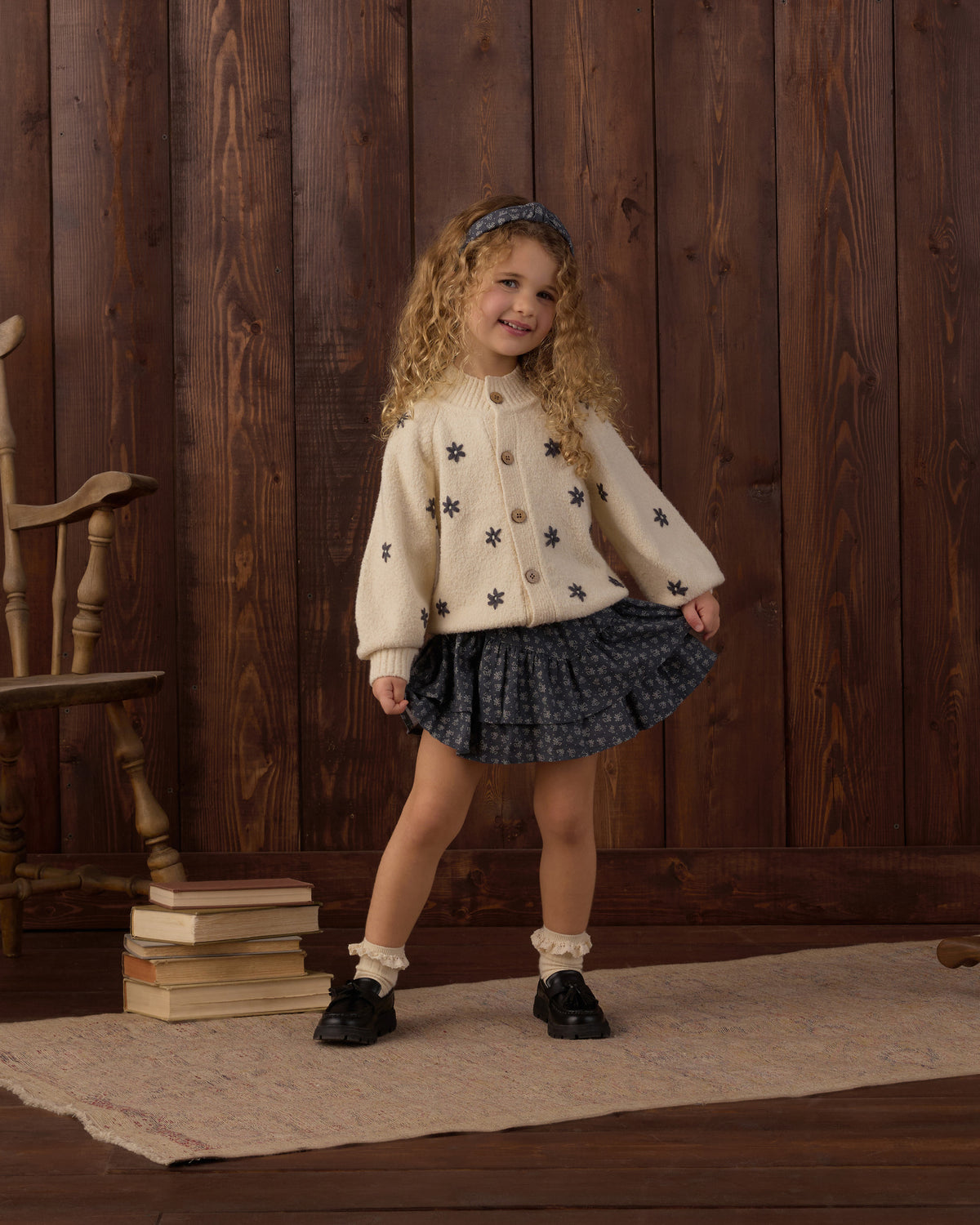 Midnight Daisy Tulip Cardigan