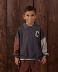 Color Block Collared Sweatshirt