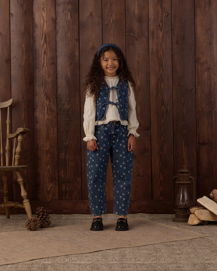 Heart Ditsy Denim Vest