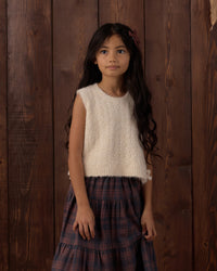 Midnight Plaid Tiered Midi Skirt