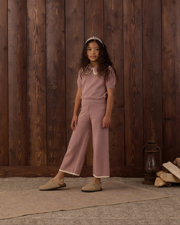 Rosewood Pointelle Knit Pant