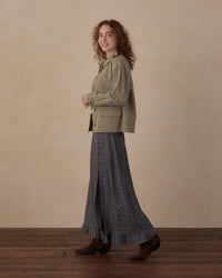 Women's Heart Ditsy Button Slit Skirt