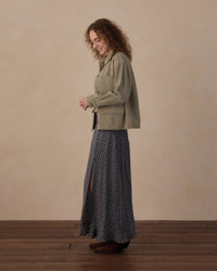 Women's Heart Ditsy Button Slit Skirt