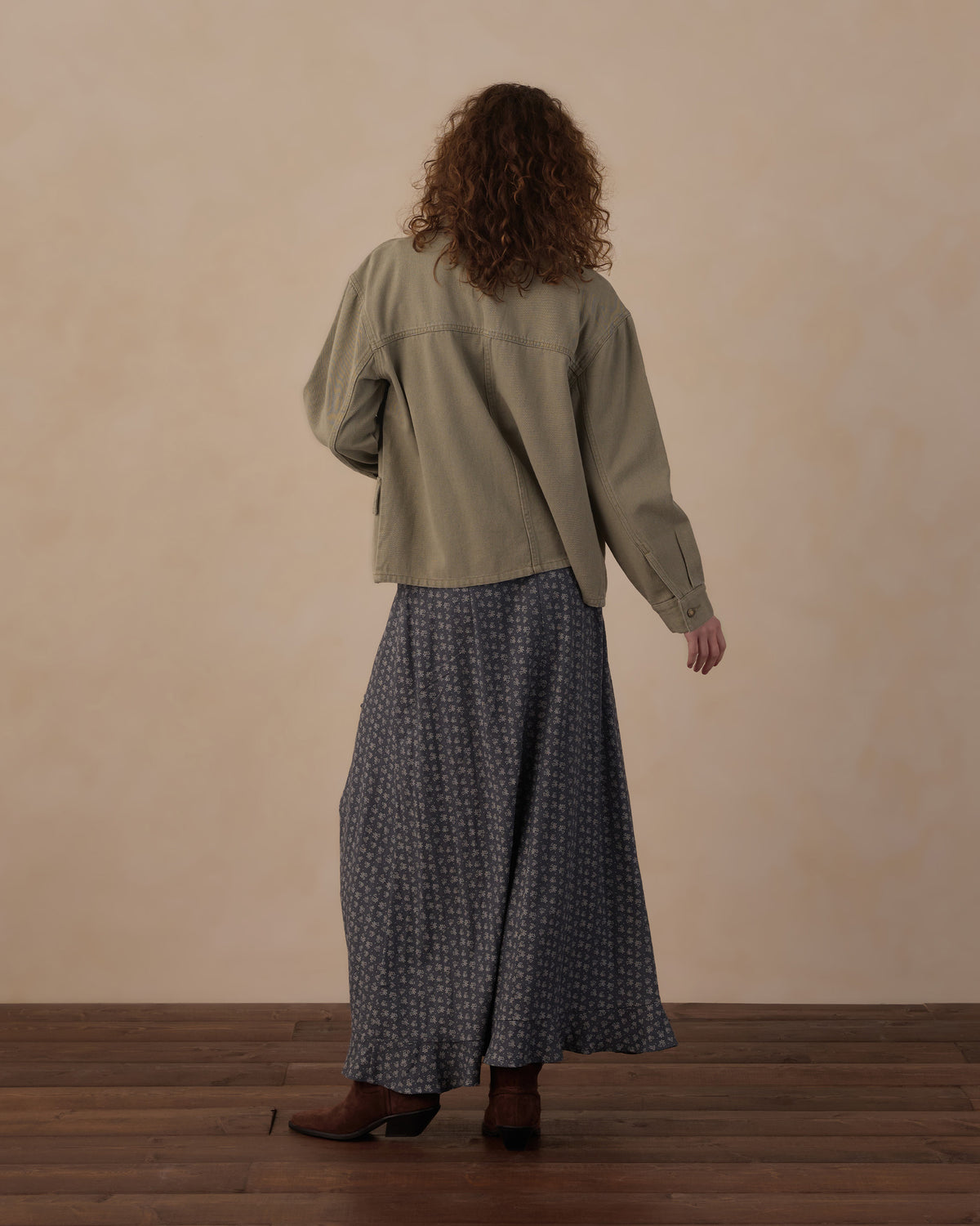 Women's Heart Ditsy Button Slit Skirt