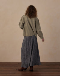 Women's Heart Ditsy Button Slit Skirt