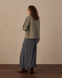 Women's Heart Ditsy Button Slit Skirt