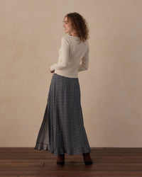 Women's Heart Ditsy Button Slit Skirt