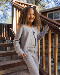 Dusty Blue Fuzzy Knit Lounge Set