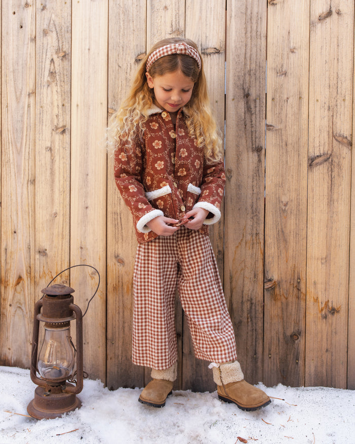 Brick Check Wide Leg Pant
