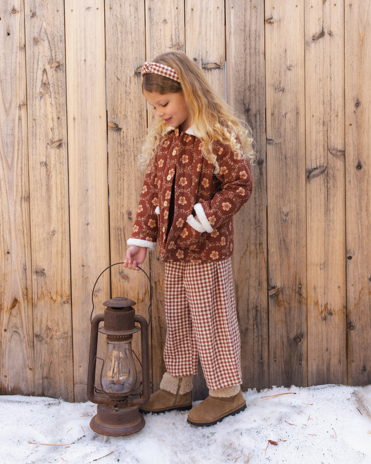 Brick Check Wide Leg Pant
