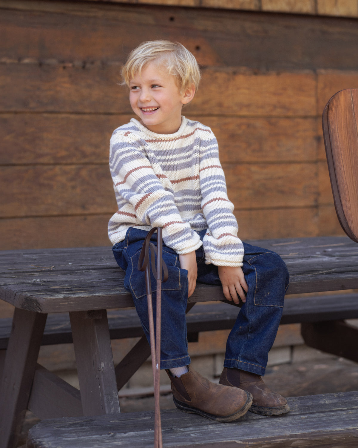 Dusty Blue Stripe Jacques Sweater