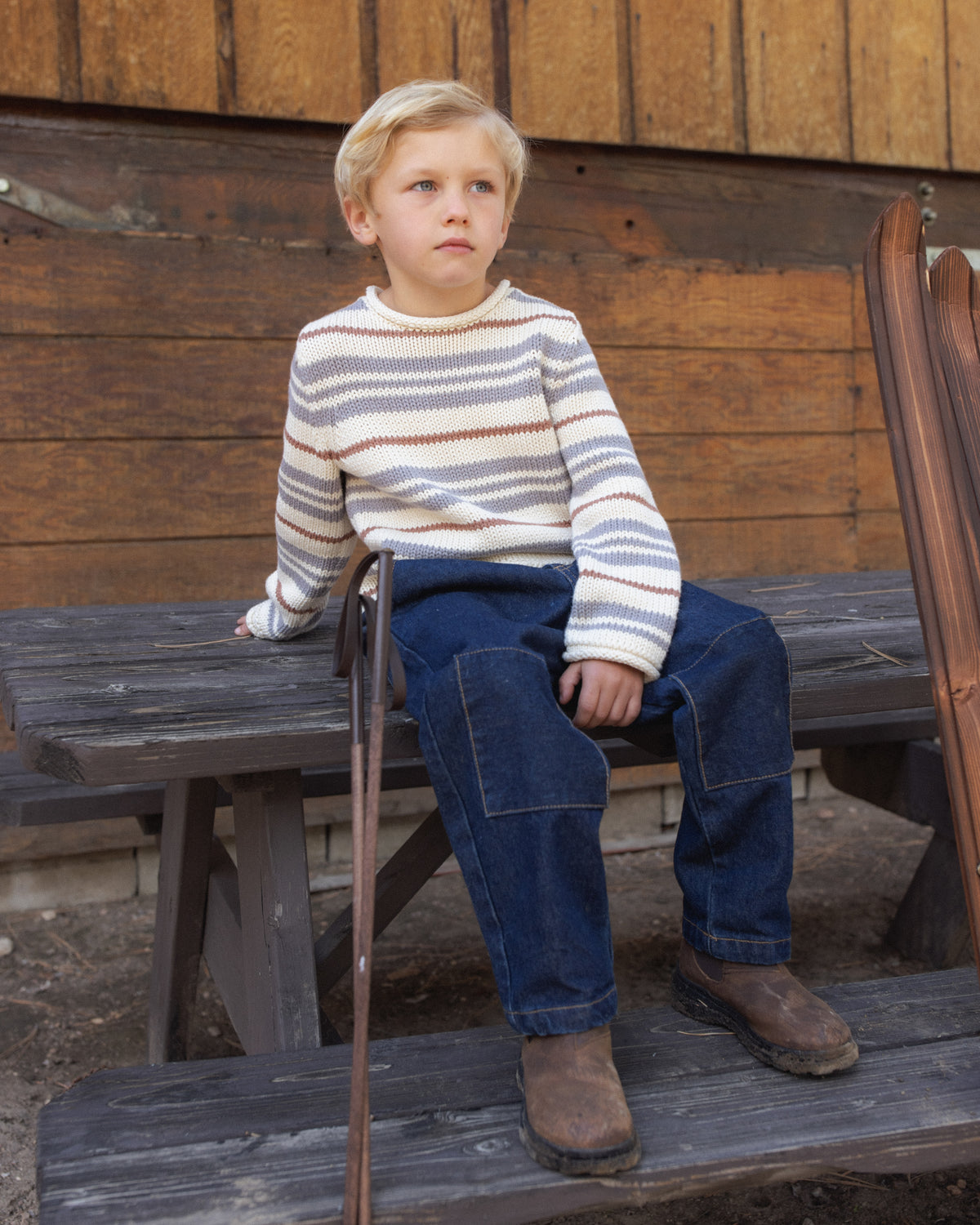 Dusty Blue Stripe Jacques Sweater